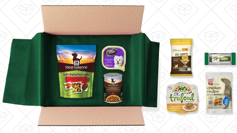 Dog Food and Treat Sample Box, $10 + $10 credit